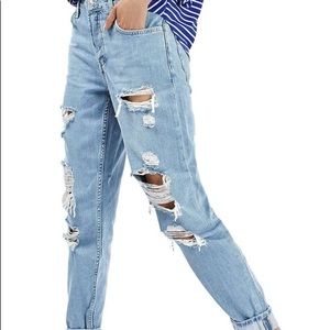Topshop Hayden Ripped Boyfriend Jeans Size 25